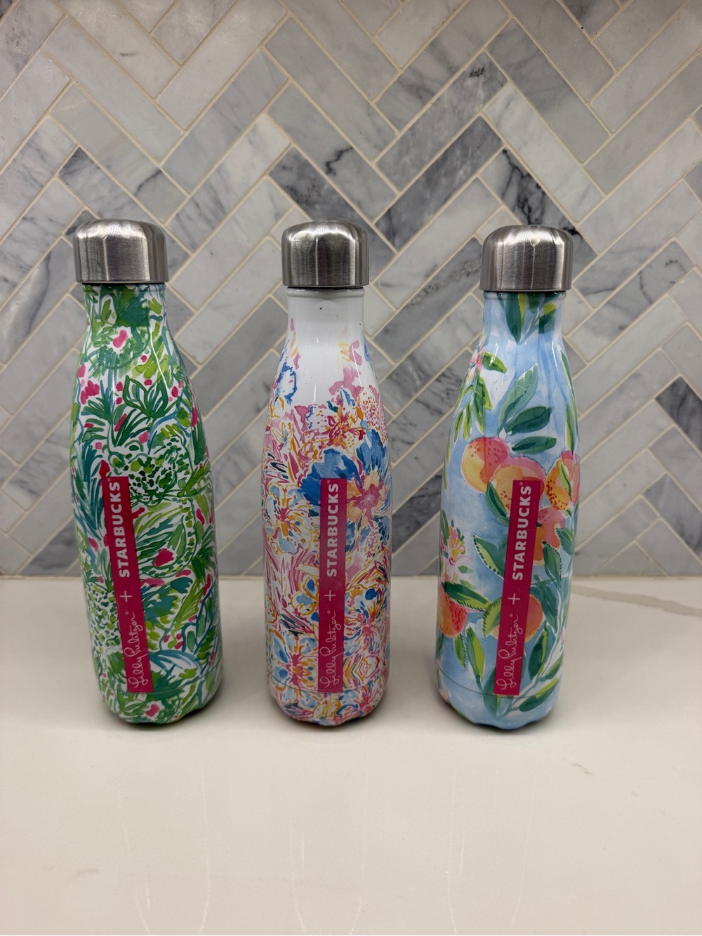 Lily Pulitzer and Starbucks S’well insulated water bottles